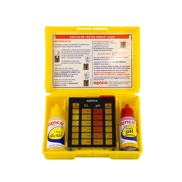 Kit teste pH e cloro (OTO + Phenol) para piscina em Cuiabá