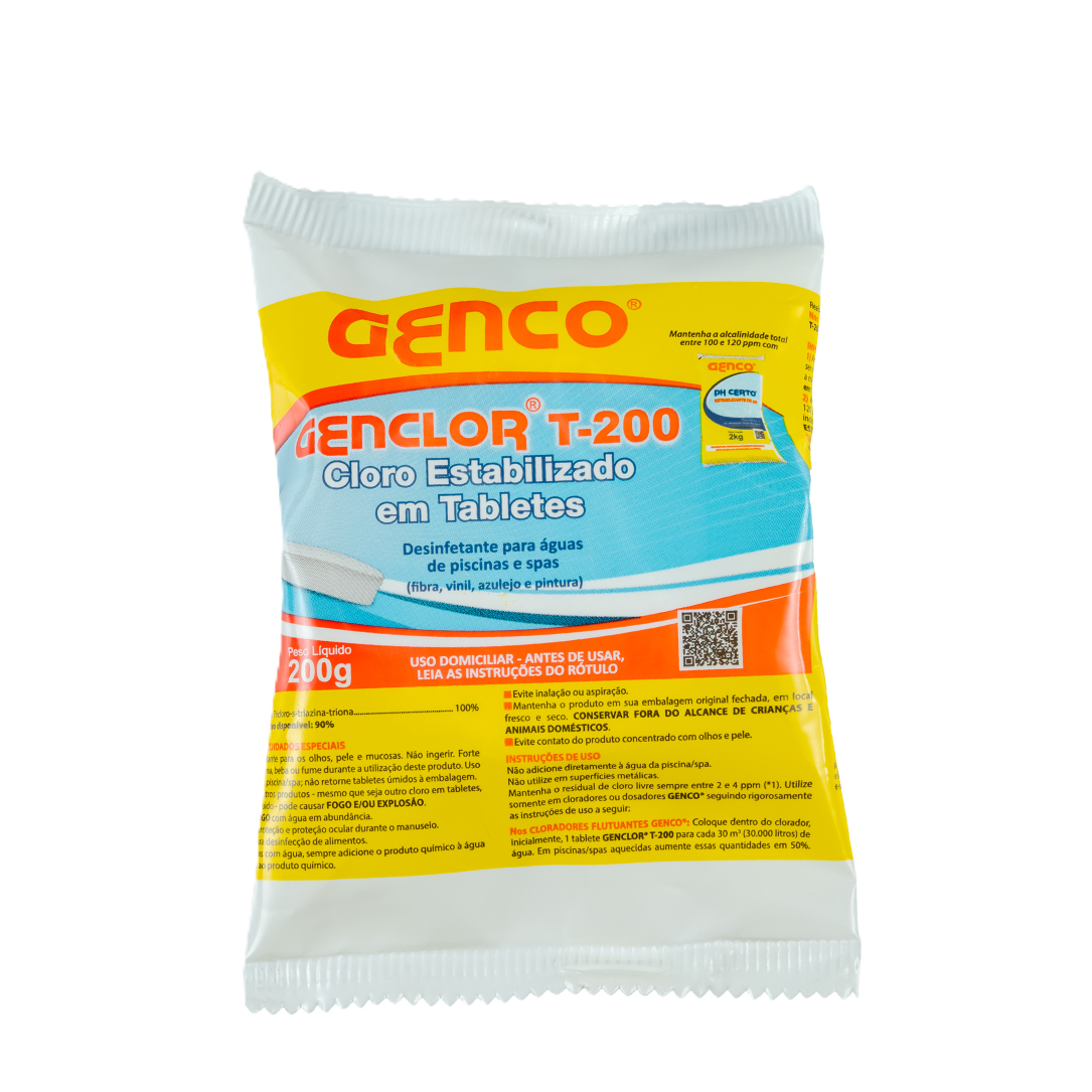 Pastilha Genco 200g - 90% - loja de produtos para piscina em Cuiabá