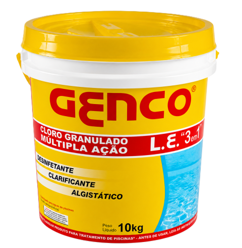 Cloro Granulado Multiação 3 em 1 Genco 10kg - loja de produtos para piscina em Cuiabá