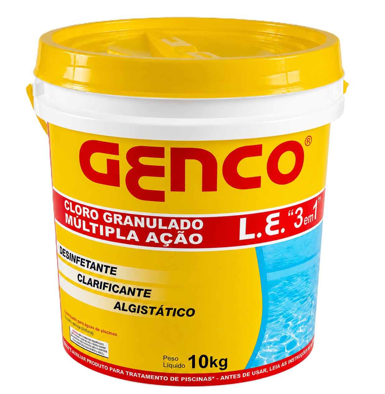 Cloro Granulado Multiação 3 em 1 Genco 10kg - loja de produtos para piscina em Cuiabá